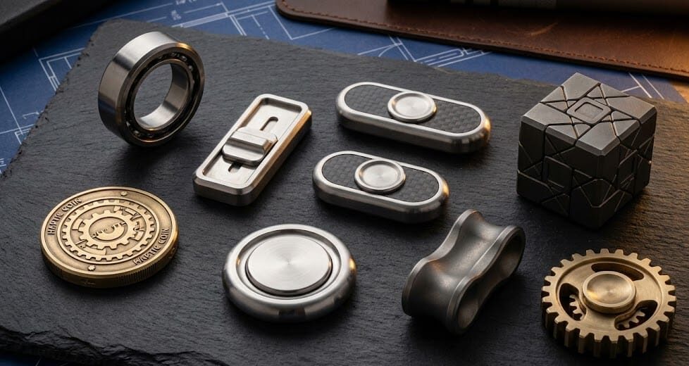 A collection of acoustic ecology tools including noise-canceling headphones, singing bowls, and sound machines for creating a sonic sanctuary.