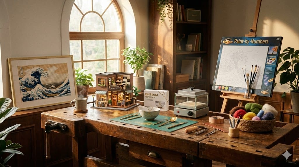 A collection of 17 analog renaissance and slow hobby tools for mental clarity and nervous system regulation.