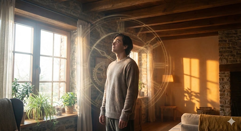 A visualization of circadian rhythms and the impact of light on human energy.