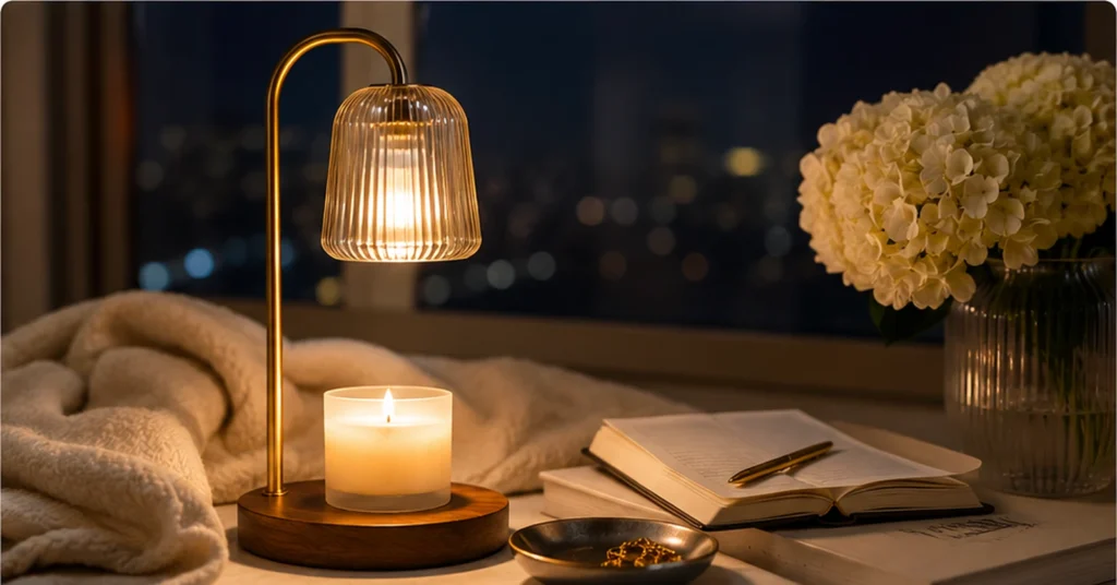 5 Luxury Wellness Essentials for a Better Evening Routine 3 Luxury wellness essentials in a warm premium evening setting