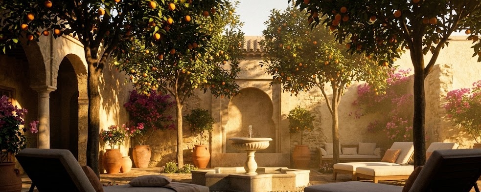 Іспанія: сонячний дворик як символ спокою та енергії для відновлення.