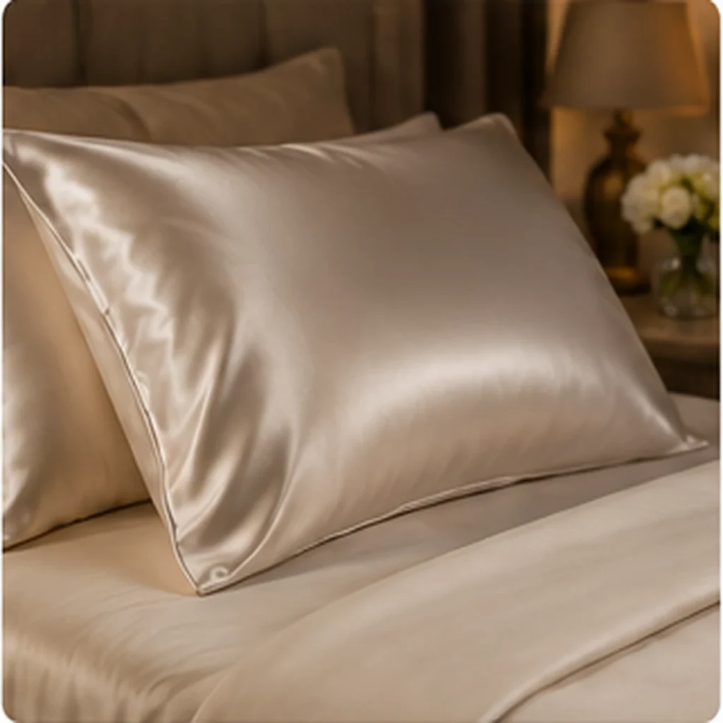 5 Luxury Wellness Essentials for a Better Evening Routine 5 Silk pillowcase on a neatly styled premium bed