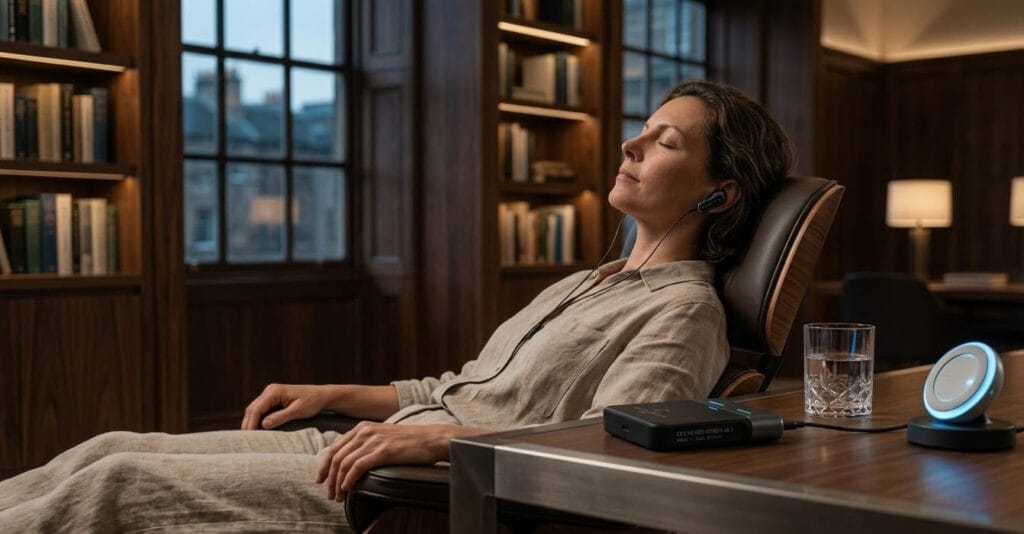 TCNS Therapy device used for nervous system regulation and stress relief.