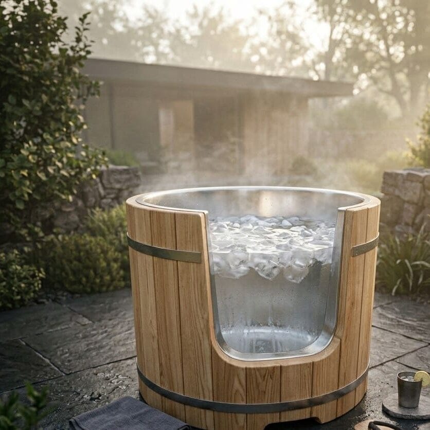 Polar Cyclone Wooden Ice Bath Natural edited