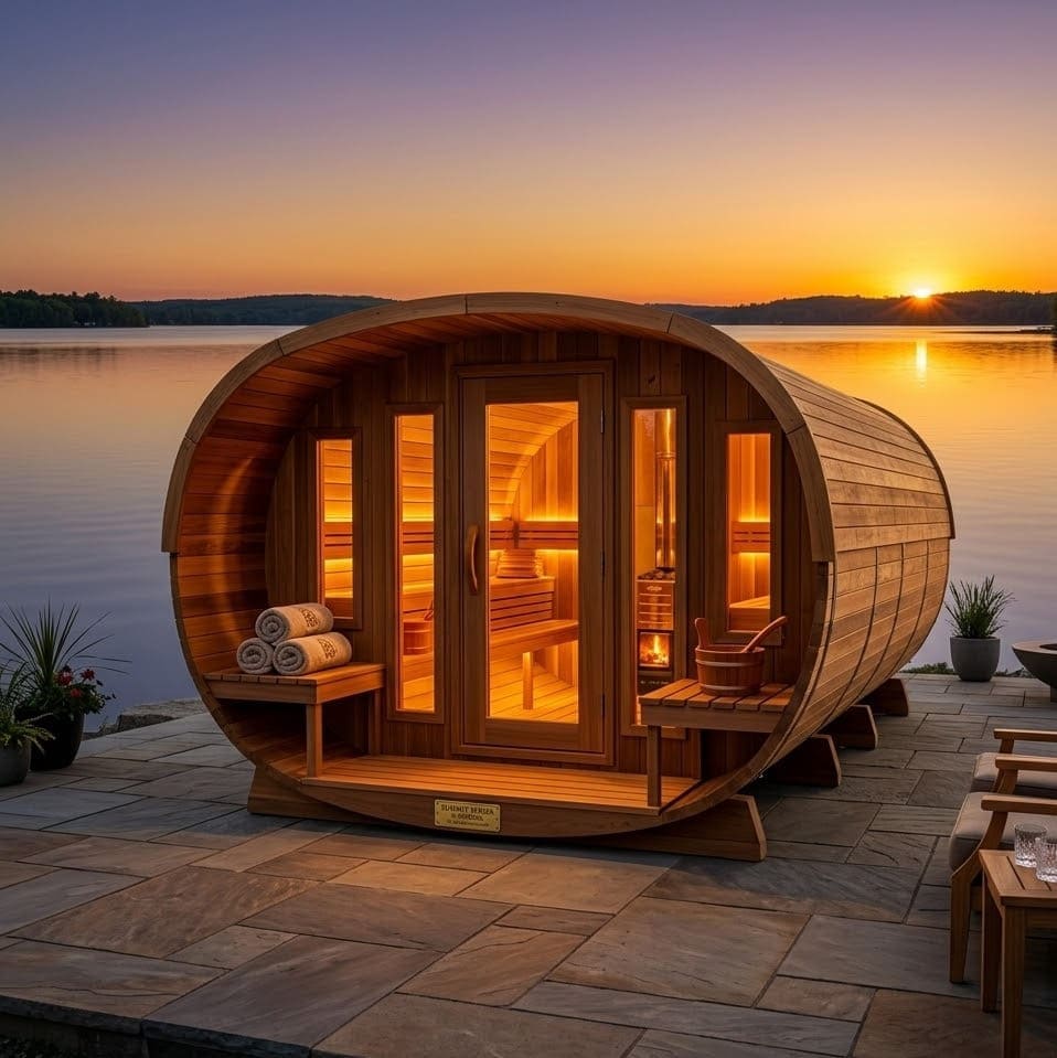 Saunas 10 The Zeno 8 Person Barrel Sauna